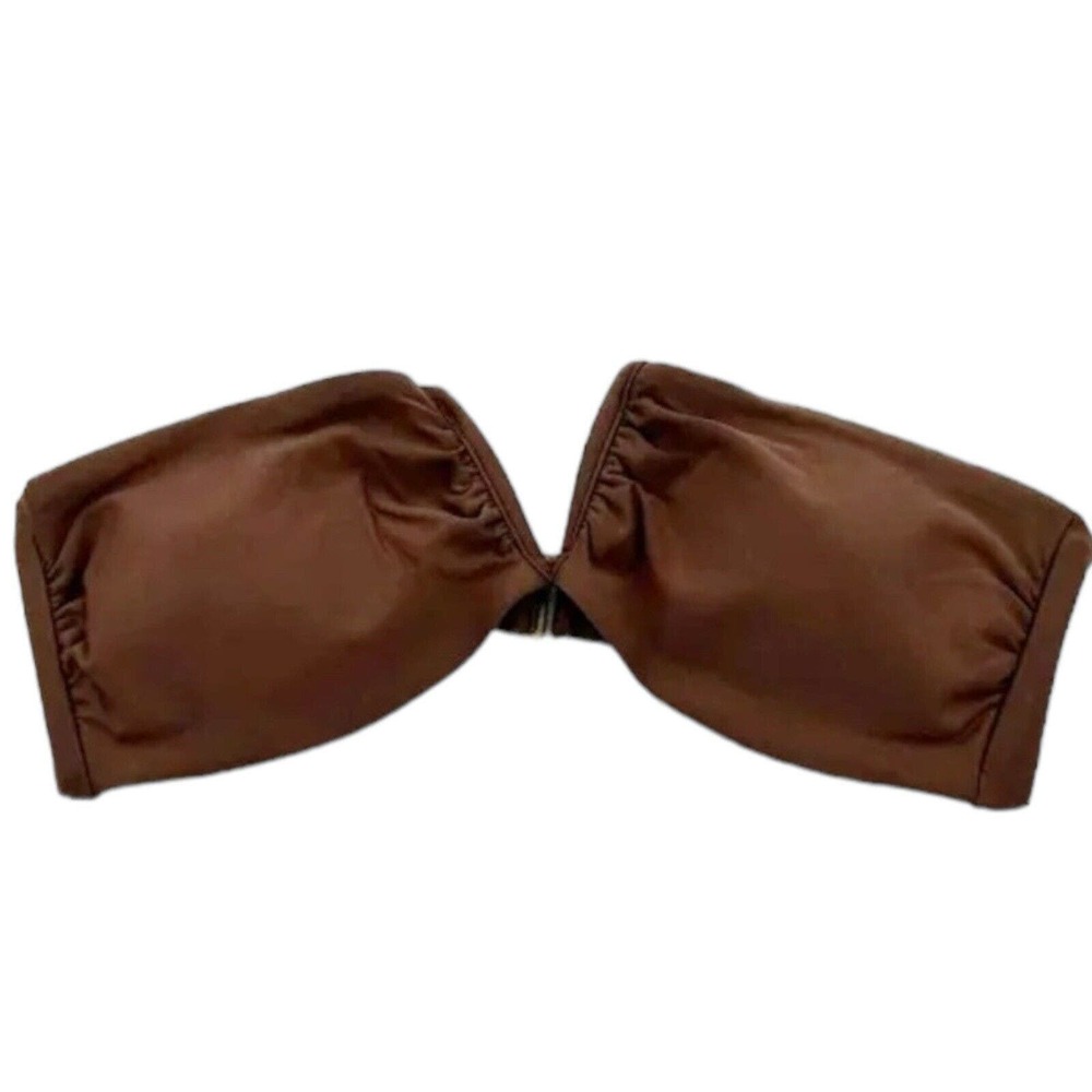 NWT Andie Swim Espresso Brown The Scala Strapless Swimsuit Top Size Large - Picture 2 of 6